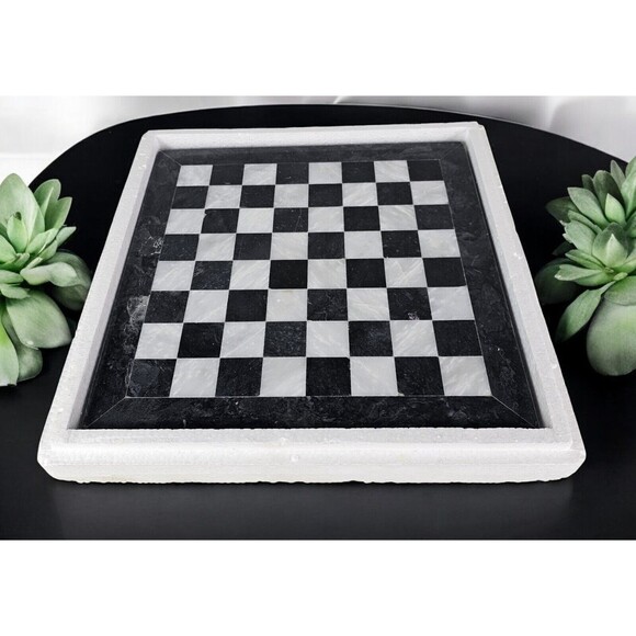 12x12 inch Marble Chess Board, black and white, stone chess board, Gift for him - Picture 3 of 10